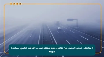 3 مناطق.. تحذير الأرصاد من ظاهرة جوية مقلقة تضرب القاهرة الكبرى لساعات طويلة